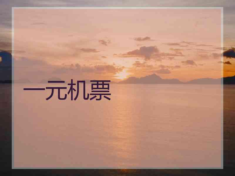 一元机票