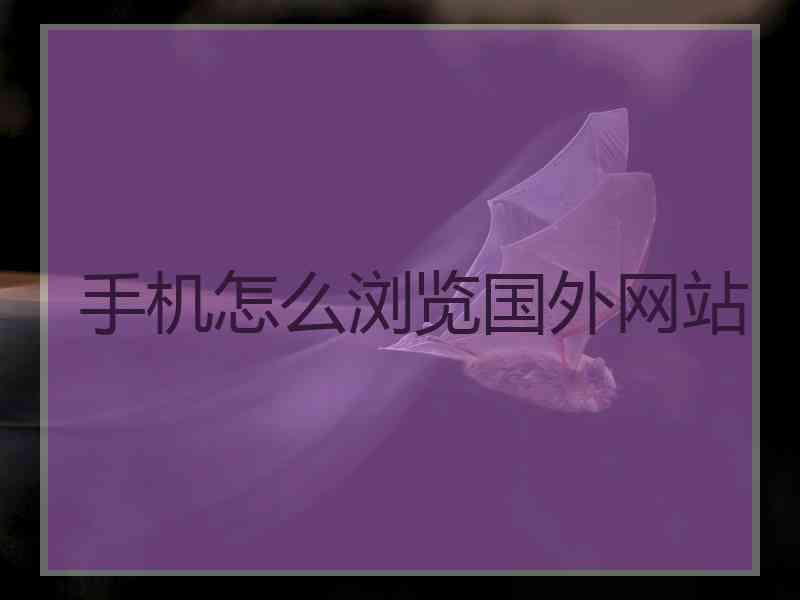 手机怎么浏览国外网站