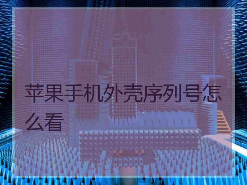 苹果手机外壳序列号怎么看