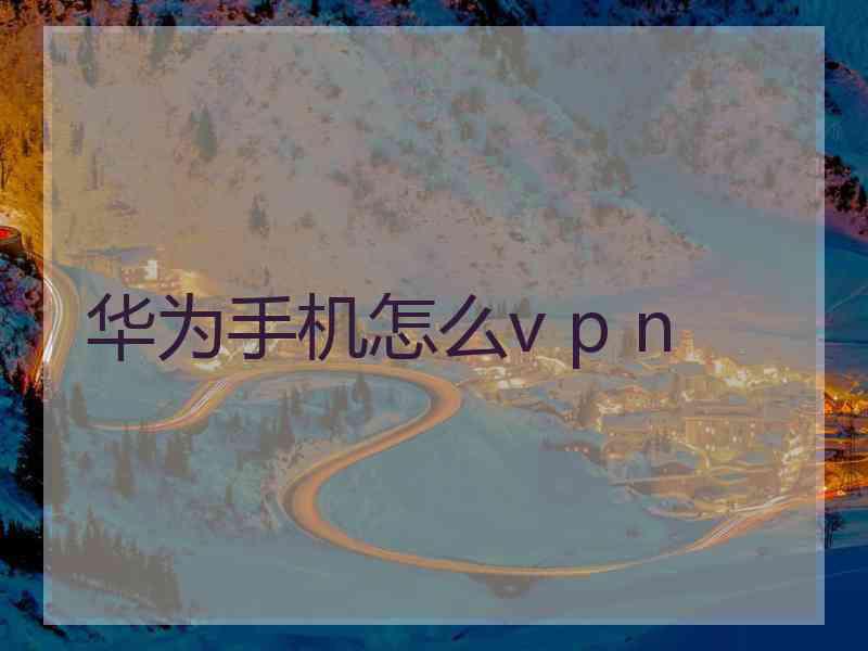 华为手机怎么v p n