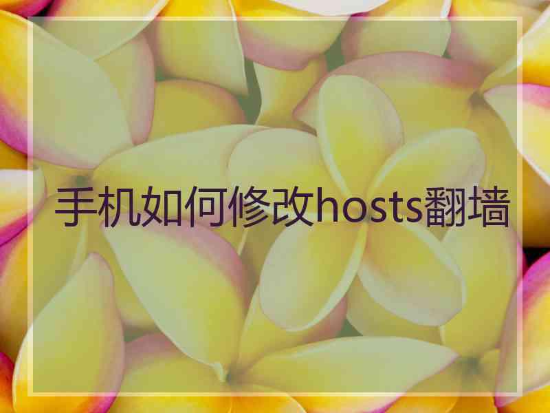 手机如何修改hosts翻墙