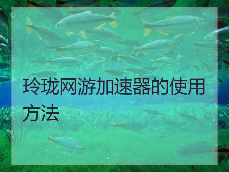 玲珑网游加速器的使用方法