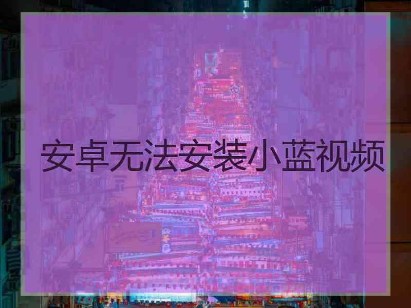 安卓无法安装小蓝视频