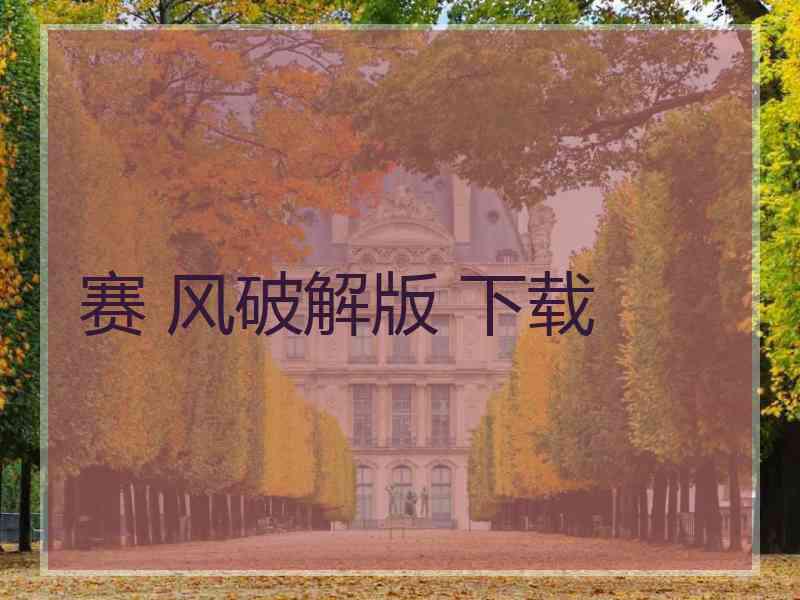 赛 风破解版 下载